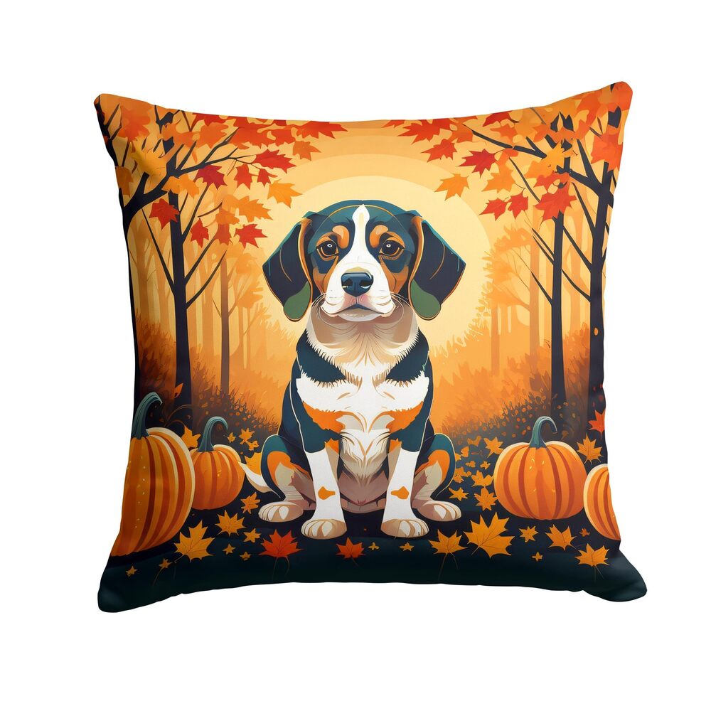 3911 DAC1014PW1818 Beagle Fall Fabric Decorative Pillow Machine Washable